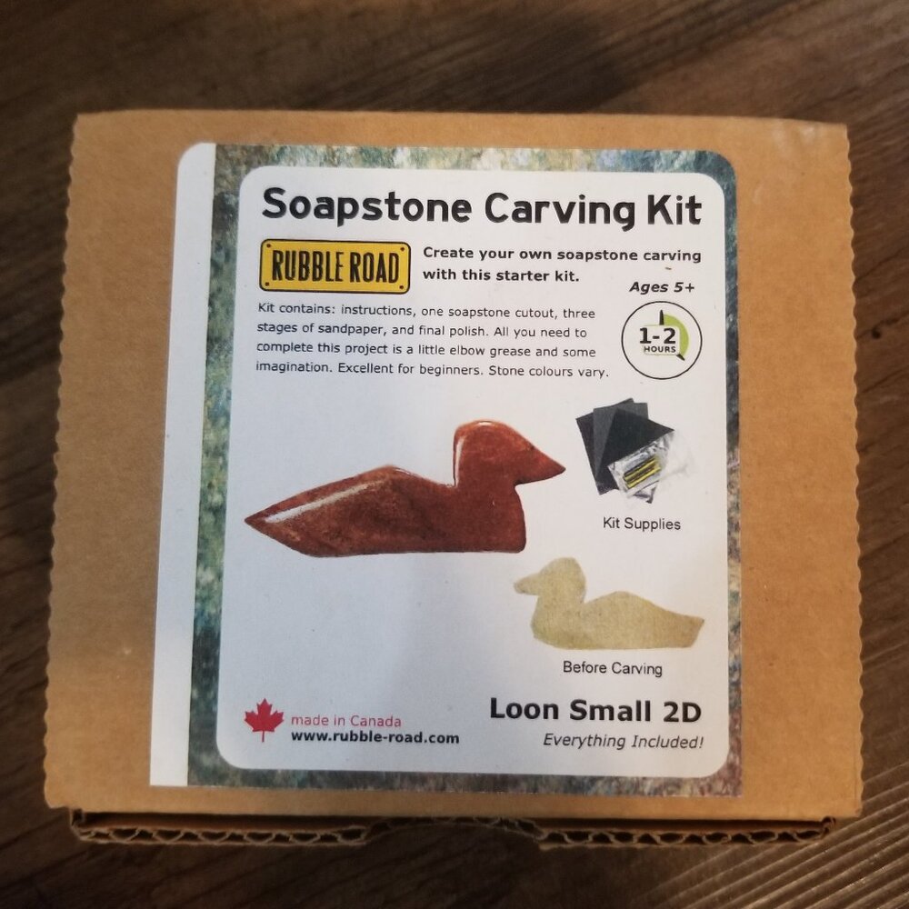 Soapstone Carving Kit - Loon - Stone Colours Vary